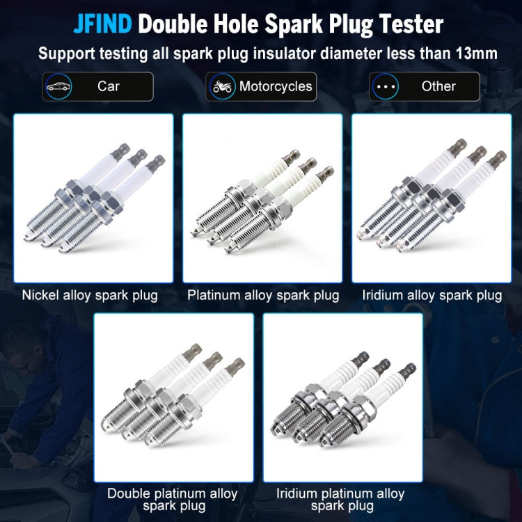 JFIND JF109 Car Double Hole Spark Plug Tester