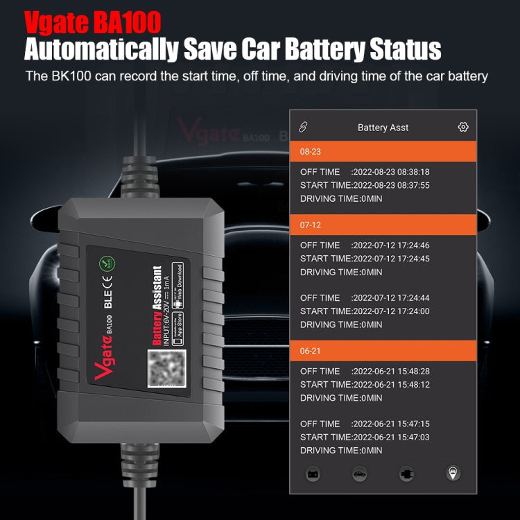 Vgate BA100 Car 12V Bluetooth 4.0 Battery Assistant Analyzer Tester ÎҵÄÉ̵ê