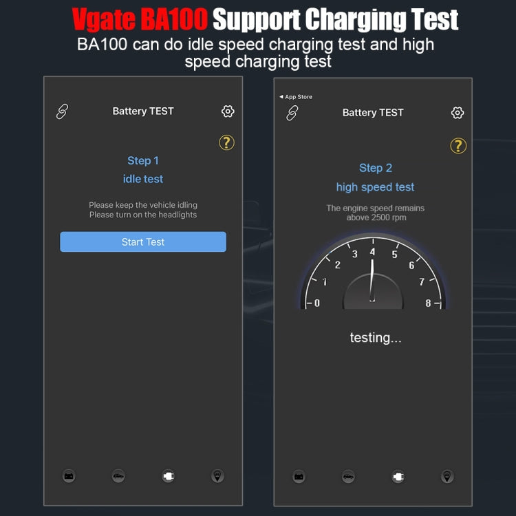 Vgate BA100 Car 12V Bluetooth 4.0 Battery Assistant Analyzer Tester