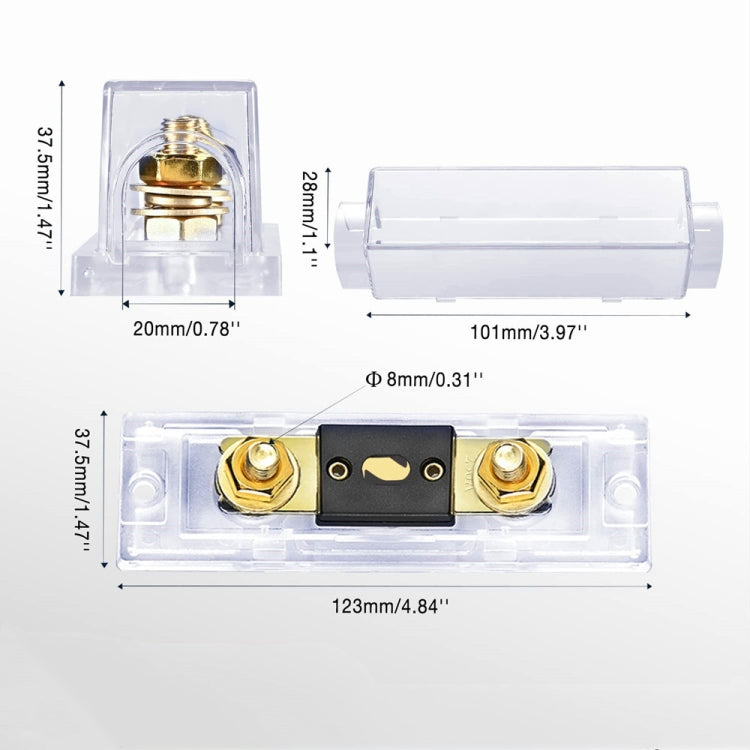 2 in 1 ANL Car Fuse Holder Electrical Protection Insulating Cover