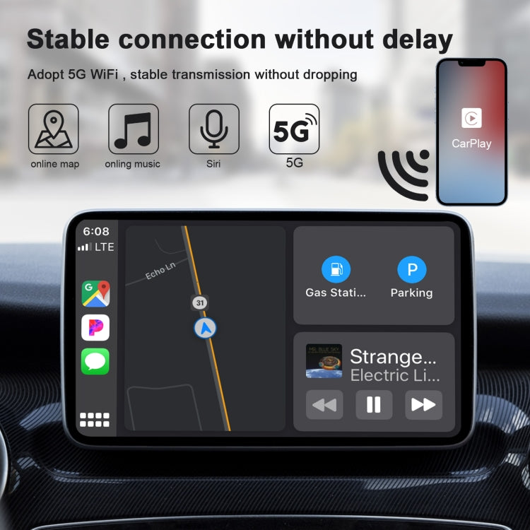 THT-020-2 USB + USB-C / Type-C Wired to Wireless Carplay Adapter for iPhone ÎҵÄÉ̵ê