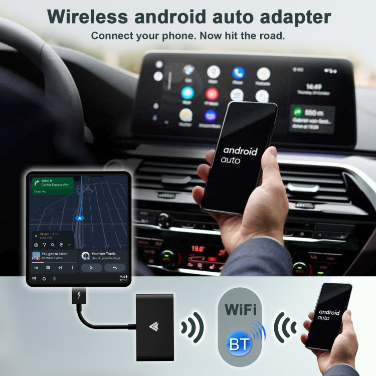 THT-020-2+ USB + USB-C / Type-C Wired to Wireless Carplay Adapter for Android Smartphone ÎҵÄÉ̵ê