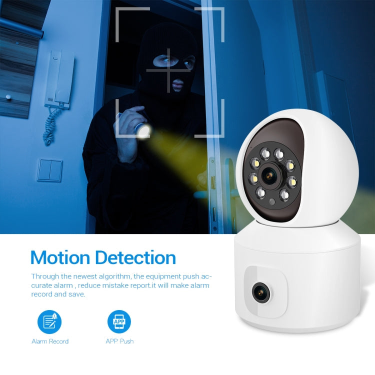 ESCAM QF010 2x2MP Dual Lens Dual Screen Surveillance WiFi Camera Support Two-way Voice & Motion Detection Reluova