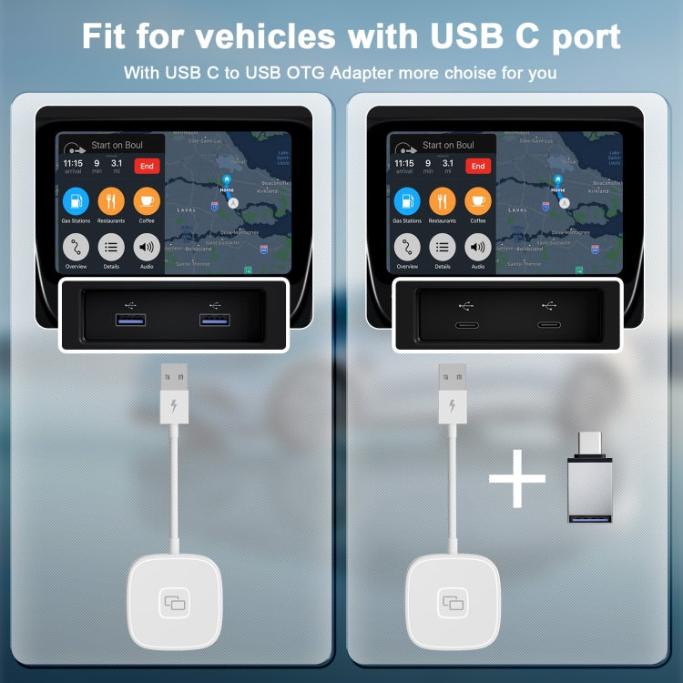 THT-020-7 USB + USB-C / Type-C Carplay Mirror Adapter for iPhone ÎҵÄÉ̵ê