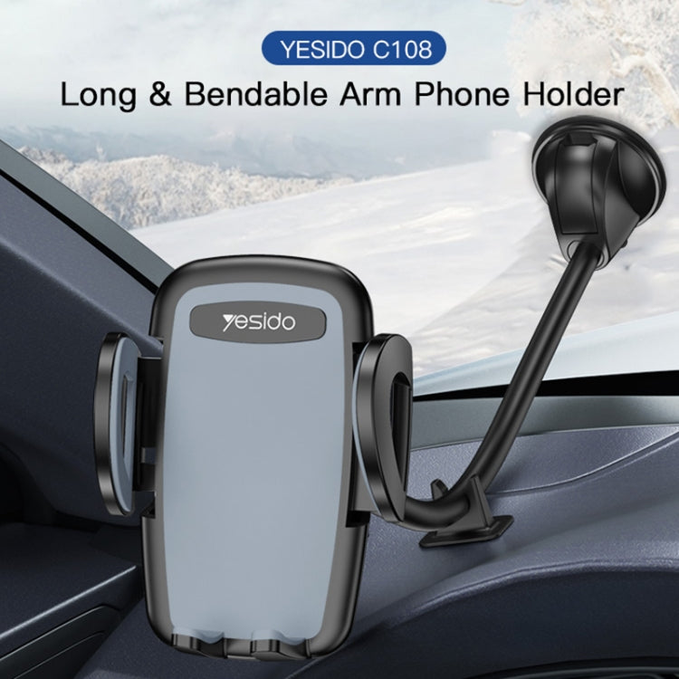 Yesido C108 360 Degree Rotation Car Windshield Suction Cup Phone Holder