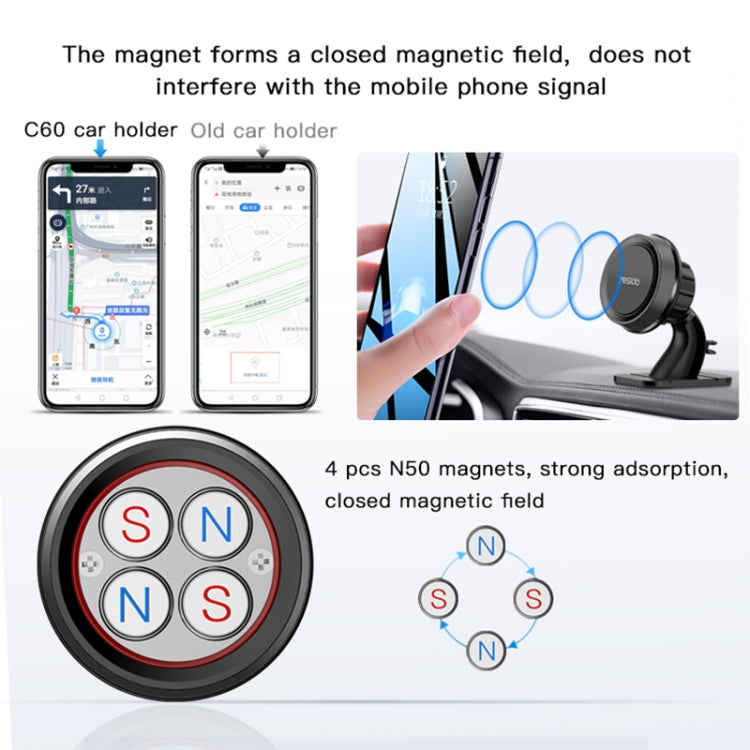 Yesido C60 Car 360 Degree Rotation Magnetic Phone Holder ÎҵÄÉ̵ê