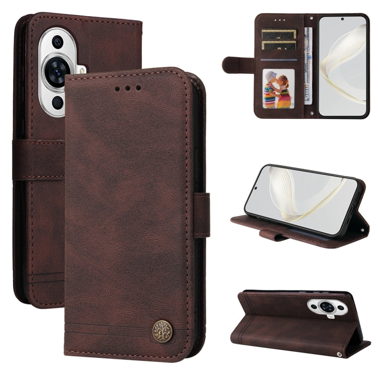 Skin Feel Life Tree Metal Button Leather Phone Case, Series 1