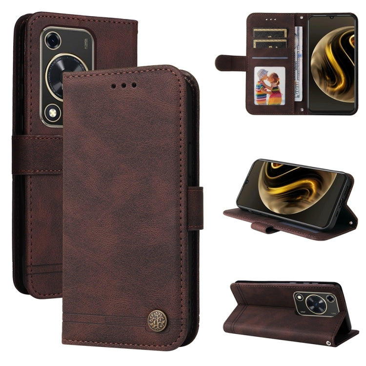 Skin Feel Life Tree Metal Button Leather Phone Case, Series 2