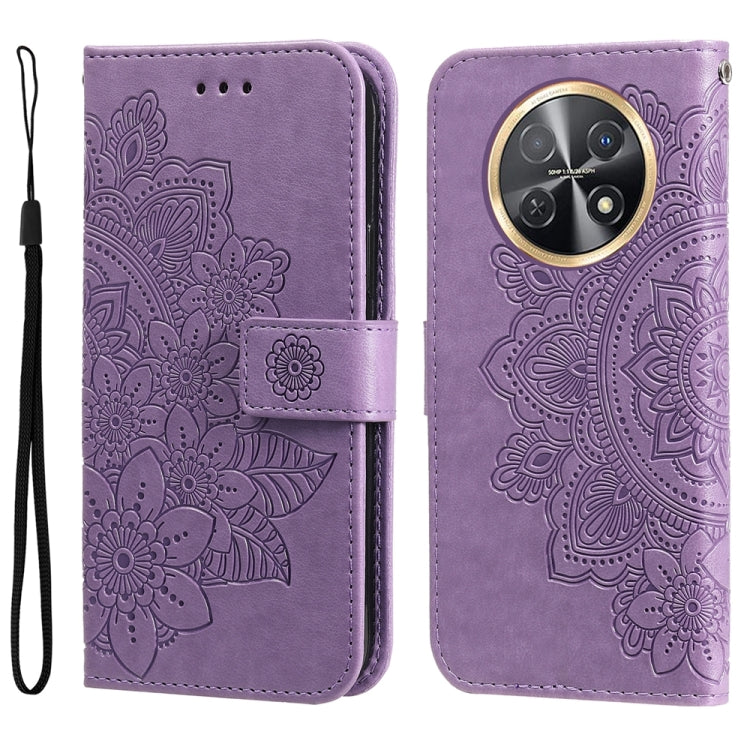 7-petal Flowers Embossing Leather Phone Case, Series 1