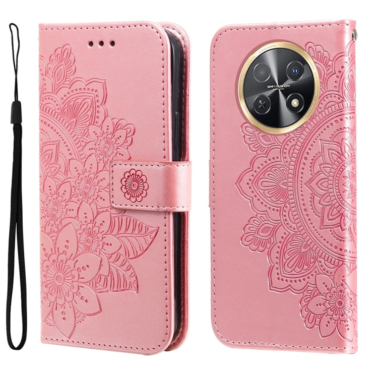 7-petal Flowers Embossing Leather Phone Case, Series 1