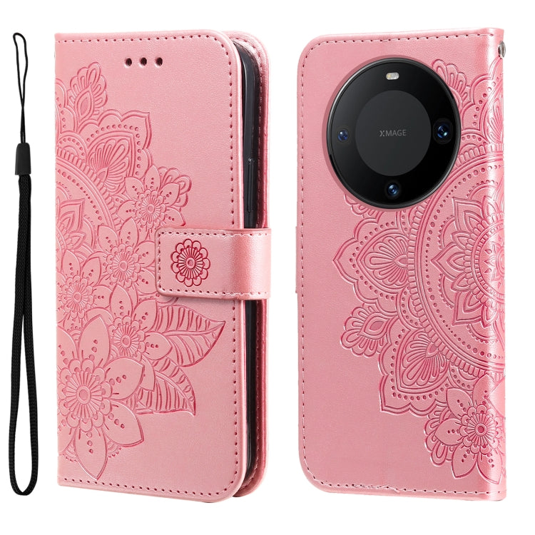 7-petal Flowers Embossing Leather Phone Case, Series 1