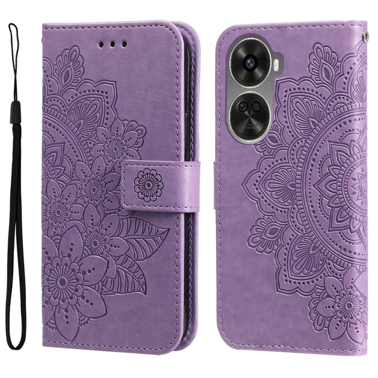 7-petal Flowers Embossing Leather Phone Case, Series 2