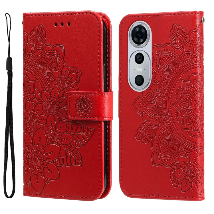 7-petal Flowers Embossing Leather Phone Case, Series 1