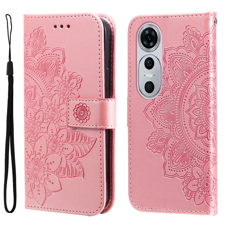 7-petal Flowers Embossing Leather Phone Case, Series 1