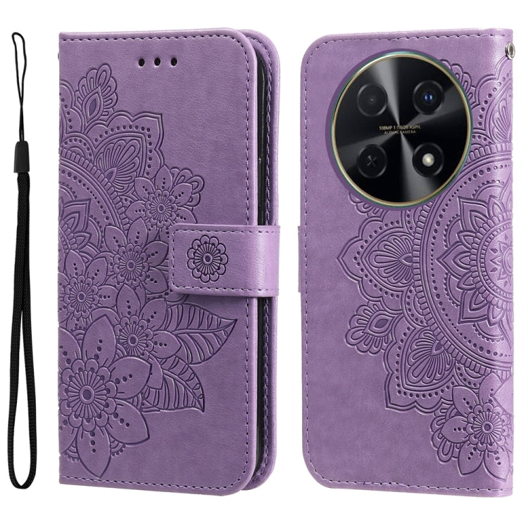 7-petal Flowers Embossing Leather Phone Case, Series 1