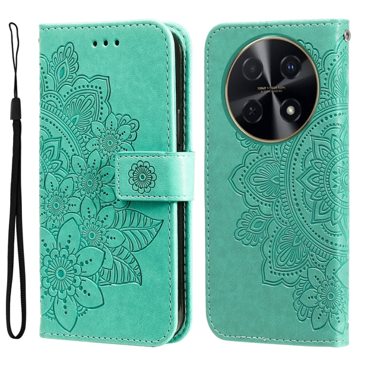 7-petal Flowers Embossing Leather Phone Case, Series 1