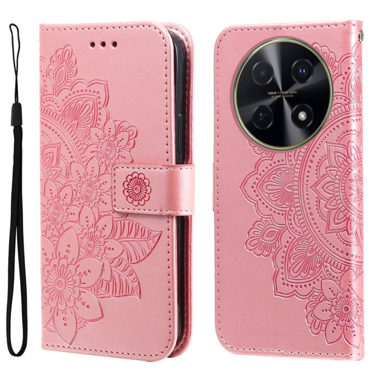 7-petal Flowers Embossing Leather Phone Case, Series 1