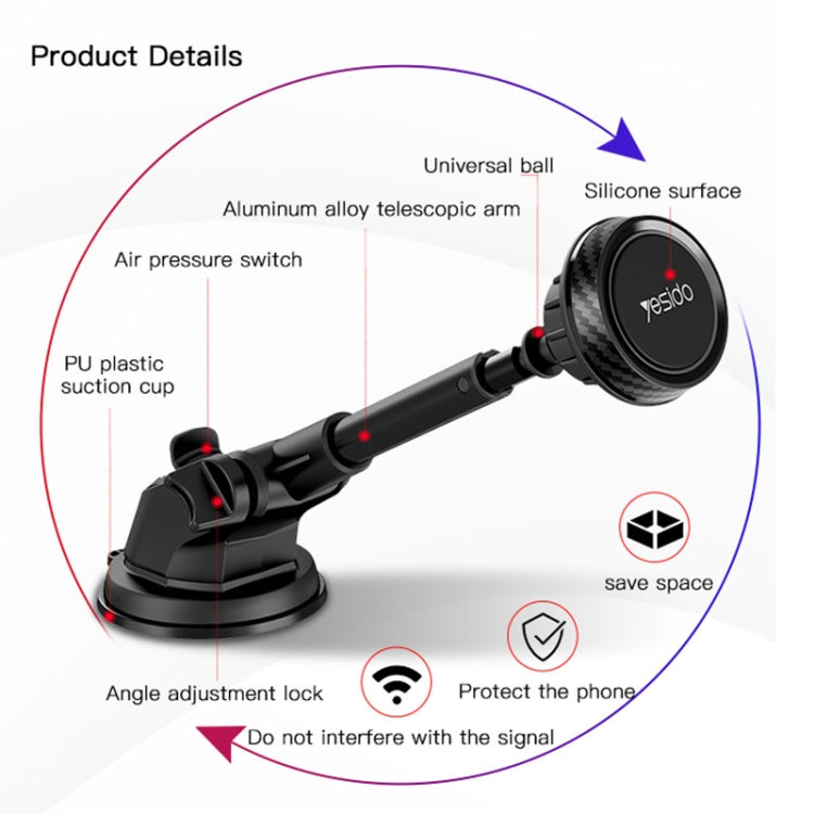 Yesido C67 Car Dashboard Magnetic Suction Phone Holder