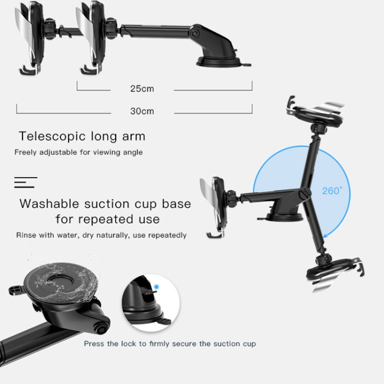 Yesido C78 Car Automatic Clamping 15W Qi Wireless Charger Phone Holder