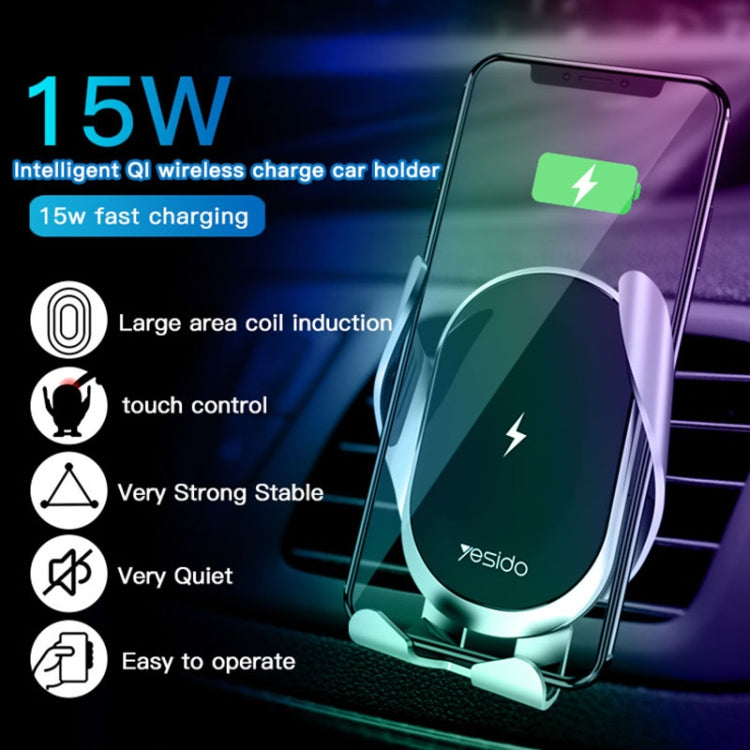 Yesido C78 Car Automatic Clamping 15W Qi Wireless Charger Phone Holder ÎҵÄÉ̵ê