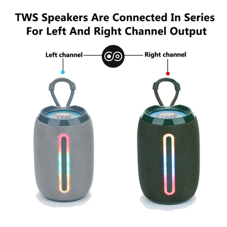 T&G TG653 TWS LED Mini Portable Wireless Stereo Sound Outdoor Speaker