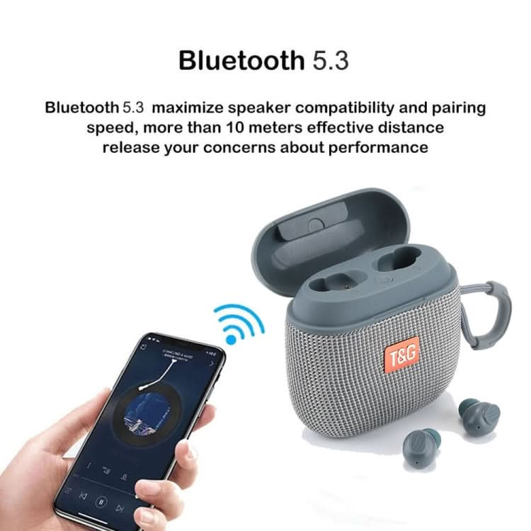 T&G TG809 2 in 1 Portable Outdoor Wireless Speaker & Mini TWS Bluetooth Earbuds