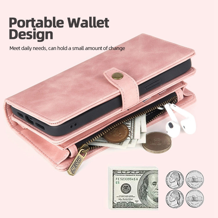 Zipper Wallet Detachable Magnetic Leather Phone Case