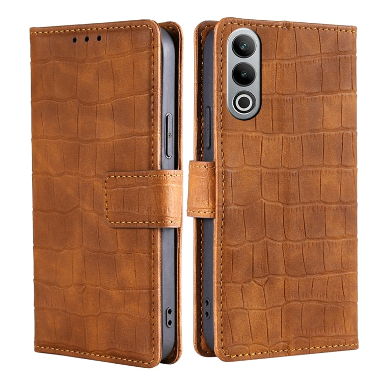 Skin Feel Crocodile Magnetic Clasp Leather Phone Case