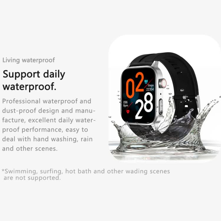 GT22 1.85 inch TFT Screen Silicone Band Health Smart Watch, Support Bluetooth Call / Plateau Blood Oxygen / Body Temperature / Arrhythmia / TI Heart Rate Monitoring