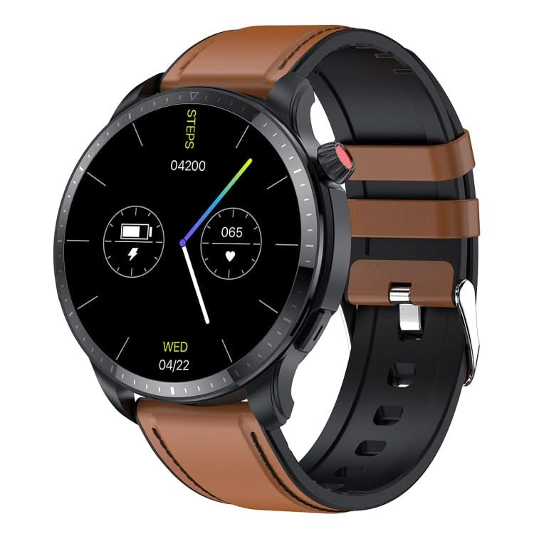 T52 1.39 inch IP67 Waterproof Leather Band Smart Watch Supports Bluetooth Call / Blood Oxygen / Body Temperature Monitoring