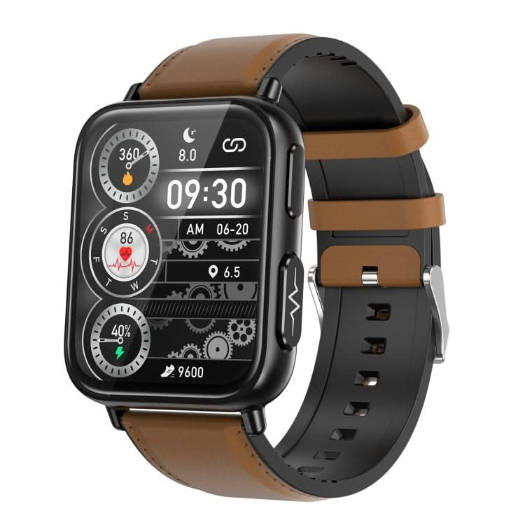 TK10 1.91 inch IP68 Waterproof Leather Band Smart Watch Supports AI Medical Diagnosis/ Blood Oxygen / Body Temperature Monitoring