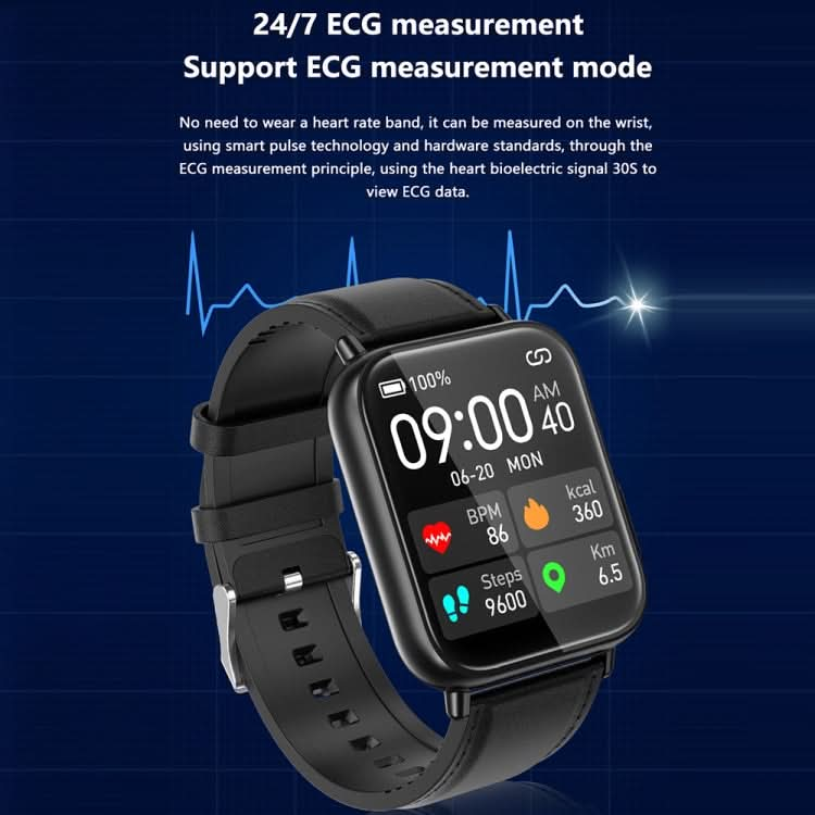 TK10 1.91 inch IP68 Waterproof Leather Band Smart Watch Supports AI Medical Diagnosis/ Blood Oxygen / Body Temperature Monitoring