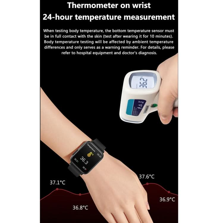 TK10 1.91 inch IP68 Waterproof Leather Band Smart Watch Supports AI Medical Diagnosis/ Blood Oxygen / Body Temperature Monitoring