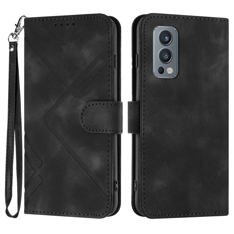 Line Pattern Skin Feel Leather Phone Case, Series 2