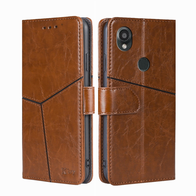 Geometric Stitching Leather Phone Case My Store