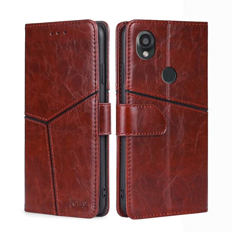 Geometric Stitching Leather Phone Case My Store