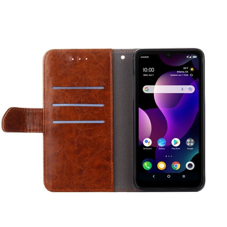 Geometric Stitching Leather Phone Case My Store