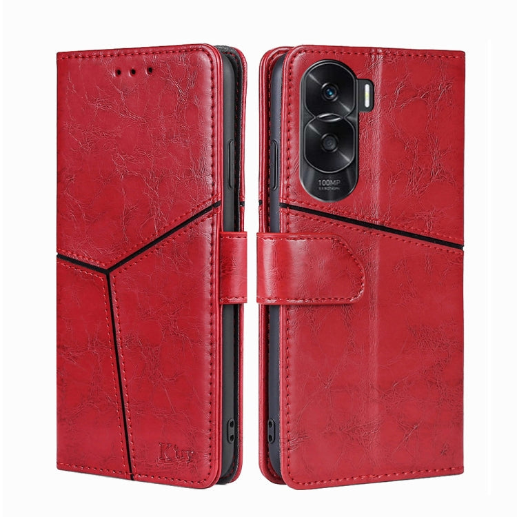 Geometric Stitching Leather Phone Case