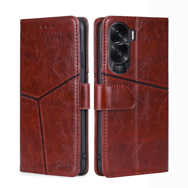 Geometric Stitching Leather Phone Case