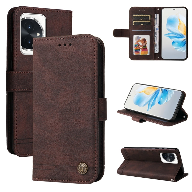 Skin Feel Life Tree Metal Button Leather Phone Case, Series 3