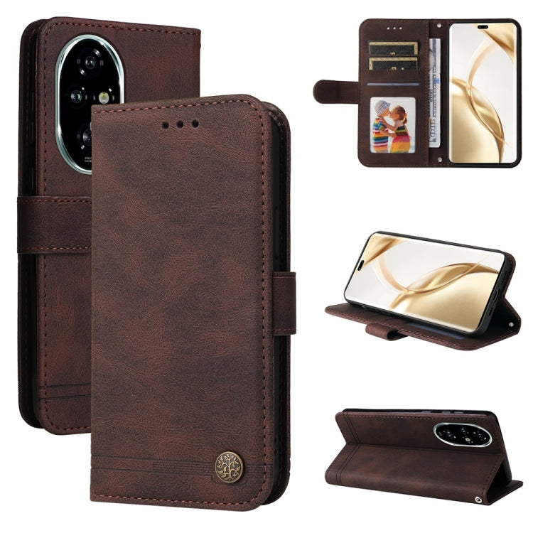 Skin Feel Life Tree Metal Button Leather Phone Case, Series 3 My Store