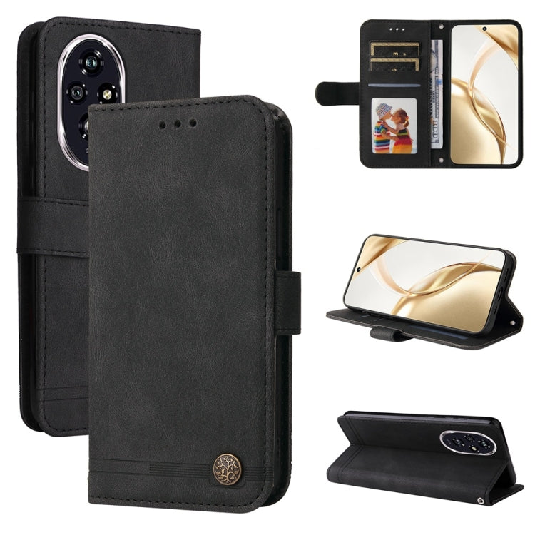 Skin Feel Life Tree Metal Button Leather Phone Case, Series 1