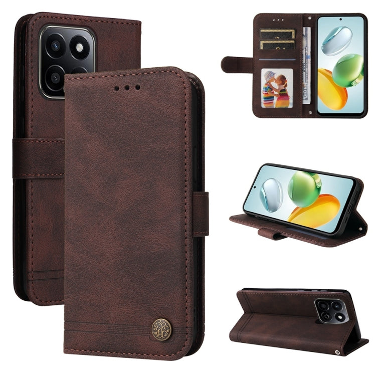 Skin Feel Life Tree Metal Button Leather Phone Case, Series 2