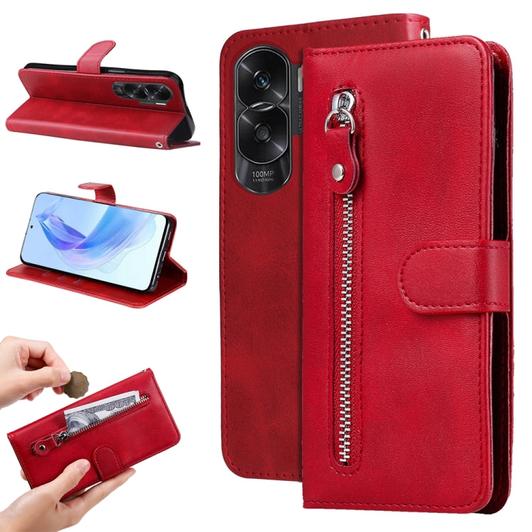 Calf Texture Zipper Leather Phone Case