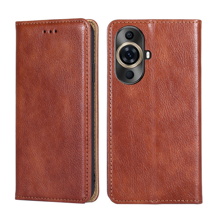 Gloss Oil Solid Color Magnetic Leather Phone Case