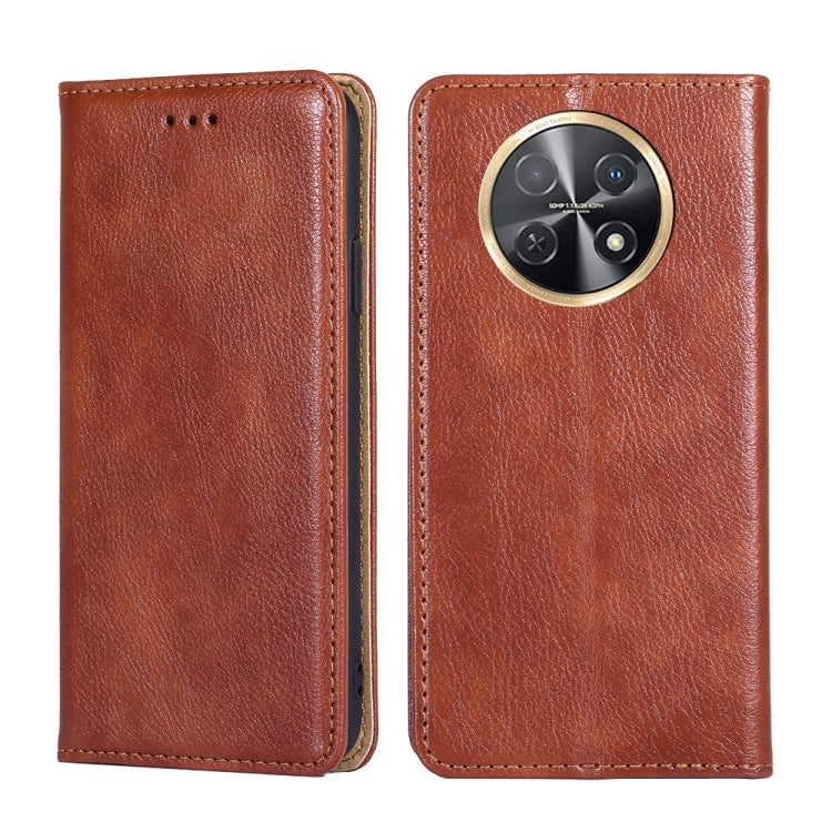 Gloss Oil Solid Color Magnetic Leather Phone Case