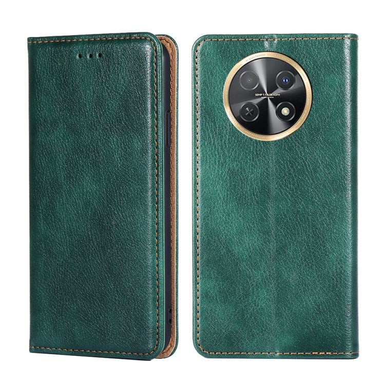 Gloss Oil Solid Color Magnetic Leather Phone Case