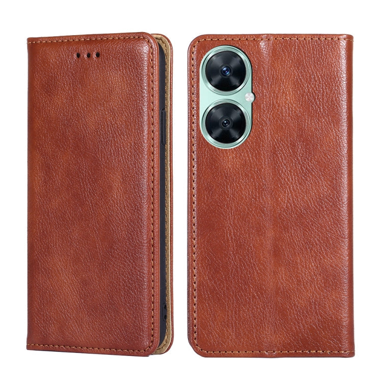 Gloss Oil Solid Color Magnetic Leather Phone Case