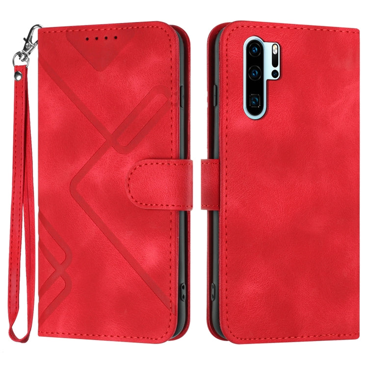 Line Pattern Skin Feel Leather Phone Case, Series 2