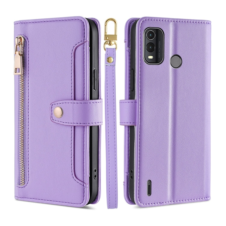 Lite Sheep Texture Cross-body Zipper Wallet Leather Phone Case